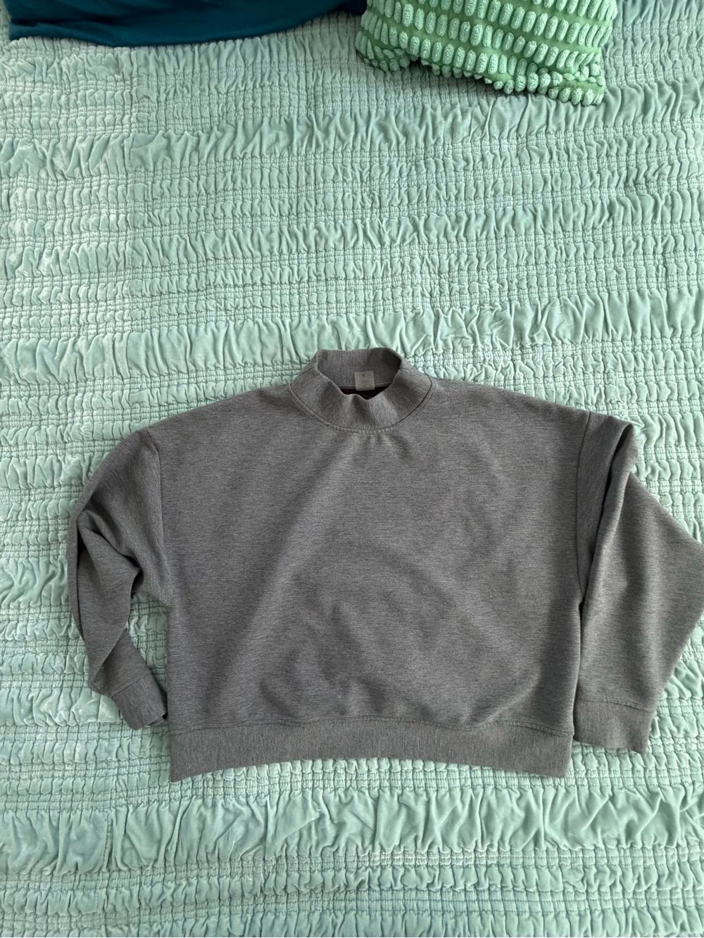 Calla Gray Mock Neck Sweater - Relaxed Turtleneck Style-XL